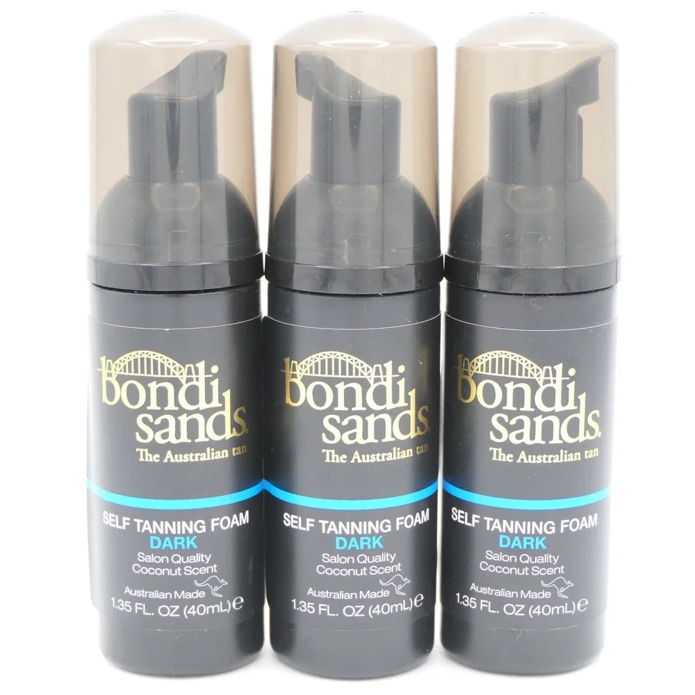 Bondi Sands Self Tanning Foam Dark Coconut Scent 3 Pack Travel Size 1.35 oz Ea